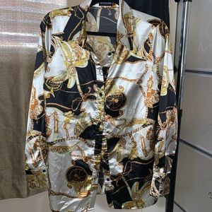 Satin baroque long sleeve shirt